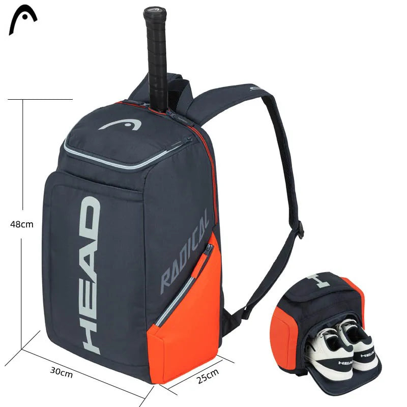 HEAD Tennis Backpack Men's and Women's Sports Bag Badminton Backpack Independent Shoe Compartment