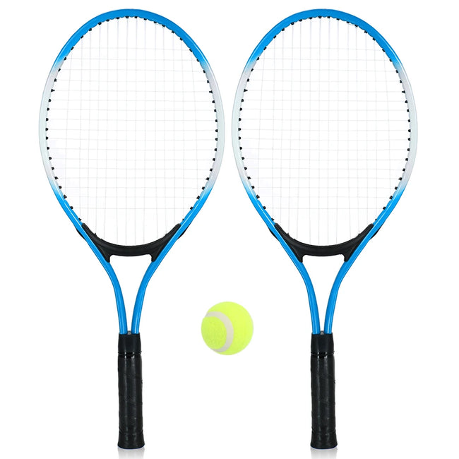 2Pcs Kids Outdoor Sports Tennis Rackets Tennis String Racquets with 1 Tennis Ball and Cover Bag Iron Alloy 3 Colors Optional