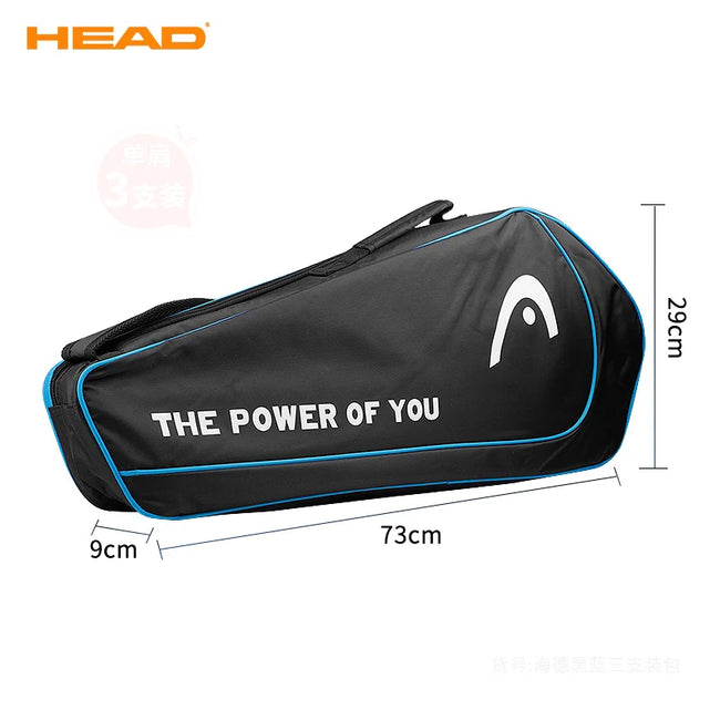 HEAD Tennis Racket Bag 3 Pack Training Sport Competition Shoulder Hand Bag Handbag Squash Badminton Raquete De Padel Storage Bag