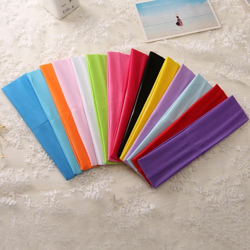 5/10Pcs/Set Sport Yoga Headbands Unisex Fashion Soft Elastic Cotton Sweatband Yoga Stretchy Headband Hair Accessories