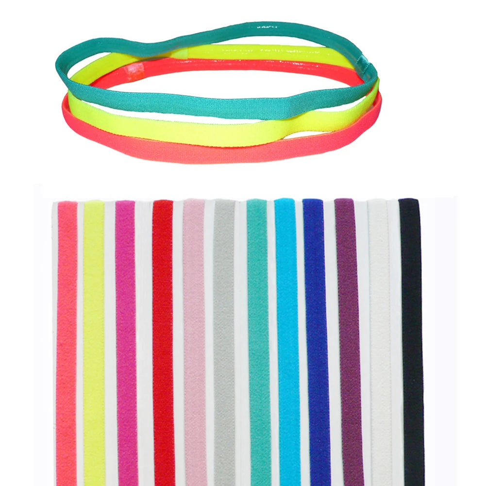 1 PC Candy Color Women Men Yoga Hair Bands Sports Headband Girls Blue Sport Anti-slip Elastic Rubber Sweatband Football Running