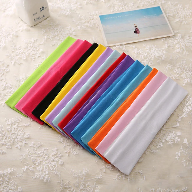 5/10Pcs/Set Sport Yoga Headbands Unisex Fashion Soft Elastic Cotton Sweatband Yoga Stretchy Headband Hair Accessories