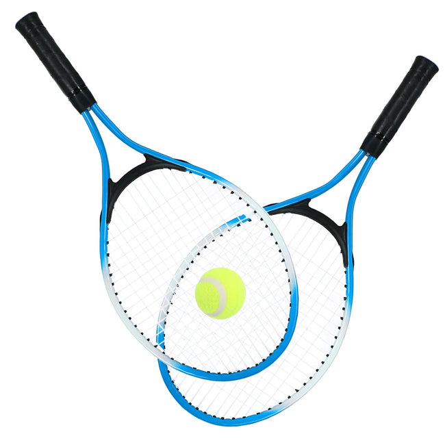 2Pcs Kids Outdoor Sports Tennis Rackets Tennis String Racquets with 1 Tennis Ball and Cover Bag Iron Alloy 3 Colors Optional