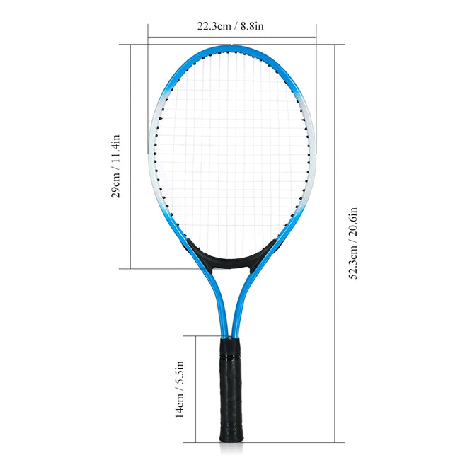 2Pcs Kids Outdoor Sports Tennis Rackets Tennis String Racquets with 1 Tennis Ball and Cover Bag Iron Alloy 3 Colors Optional