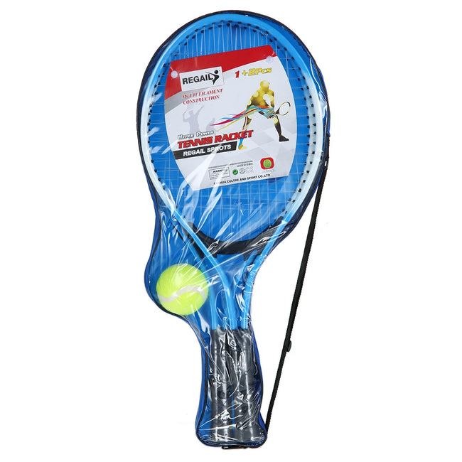 2Pcs Kids Outdoor Sports Tennis Rackets Tennis String Racquets with 1 Tennis Ball and Cover Bag Iron Alloy 3 Colors Optional