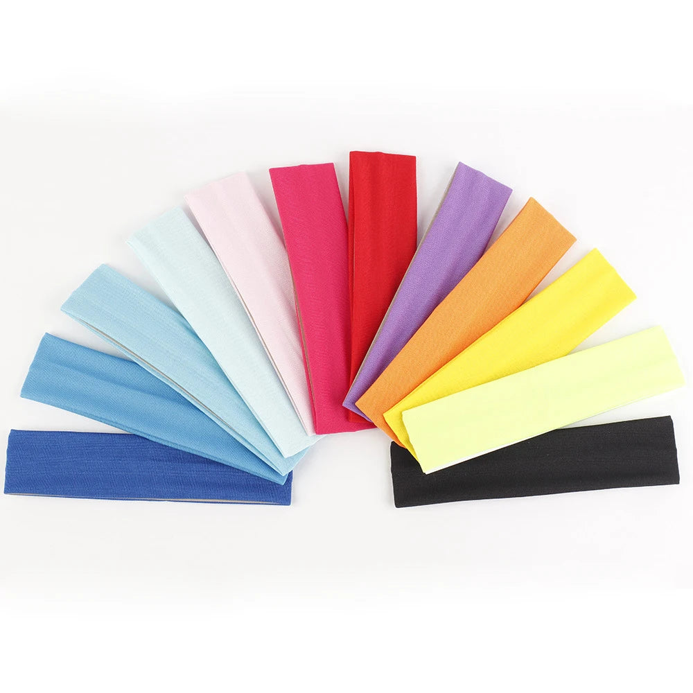 5/10Pcs/Set Sport Yoga Headbands Unisex Fashion Soft Elastic Cotton Sweatband Yoga Stretchy Headband Hair Accessories