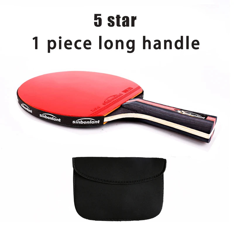 Professional Tennis Table Racket Short Long Handle Carbon Blade Rubber With Double Face Pimples In Ping Pong Rackets With Case