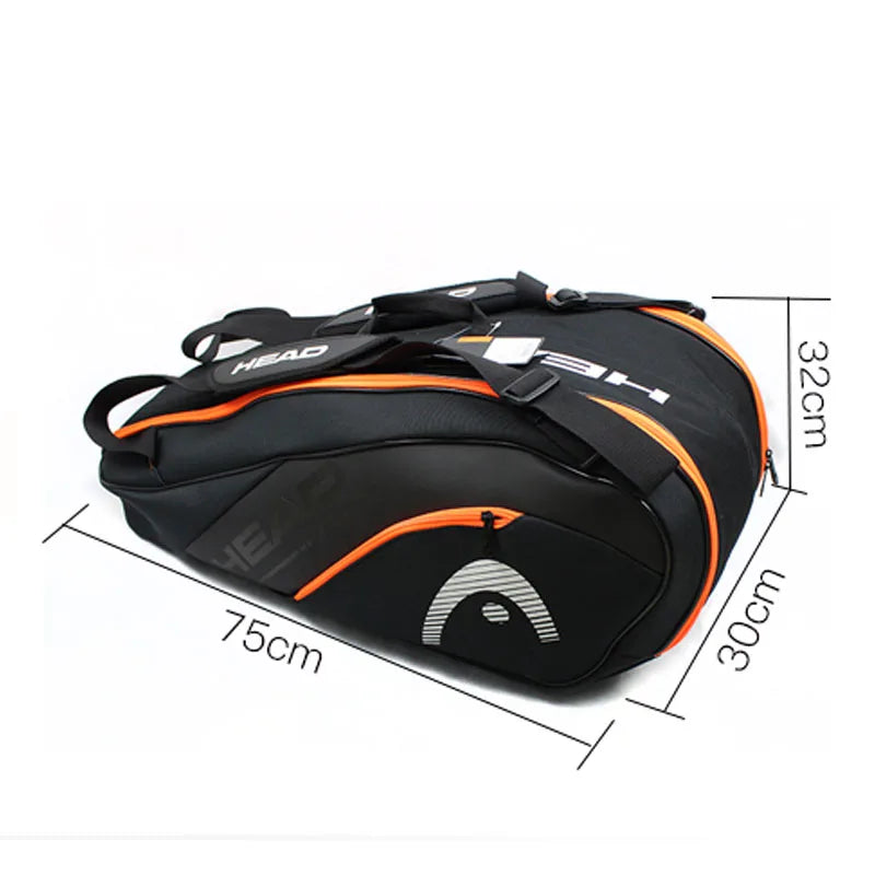 HEAD Tennis Racket Bag Sports Bag Large Capacity 6-9 Racquets Men Women Badminton Bag Tennis Racket Backpack Tenis Squash Padel