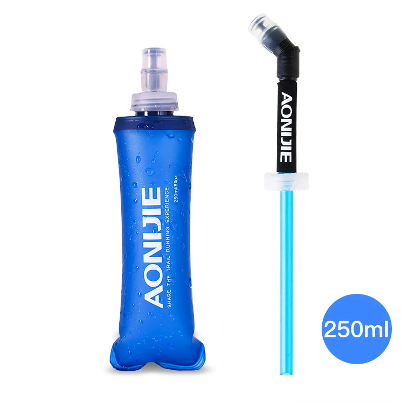 AONIJIE 250ml 500ml Soft Flask Folding Collapsible Water Bottle TPU BPA-Free For Running Hydration Pack Waist Bag Vest SD09 SD10