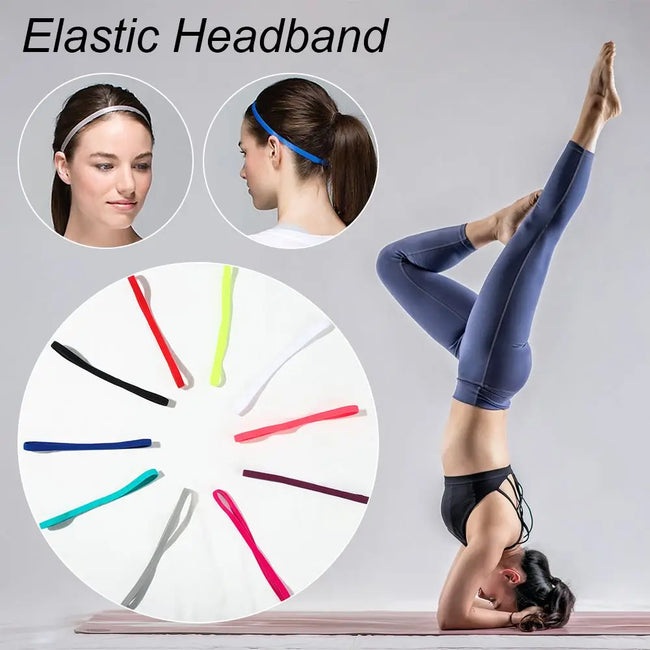 1PC Candy Color Women Men Yoga Hair Bands Sports Headband Girl Sport Anti-slip Elastic Rubber Sweatband Football Running Stretch