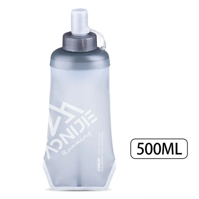 AONIJIE 250ml 500ml Soft Flask Folding Collapsible Water Bottle TPU BPA-Free For Running Hydration Pack Waist Bag Vest SD09 SD10