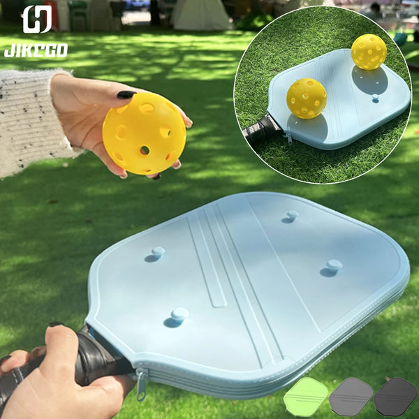 JIKEGO Silicone Pickleball Paddle Cover Pickle Balls Accessories Ball Storage Soft Protective Washable
