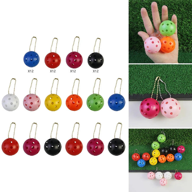 12Pcs Pickleball Keychain Pickleball Ornament for Handbag Backpack Purse