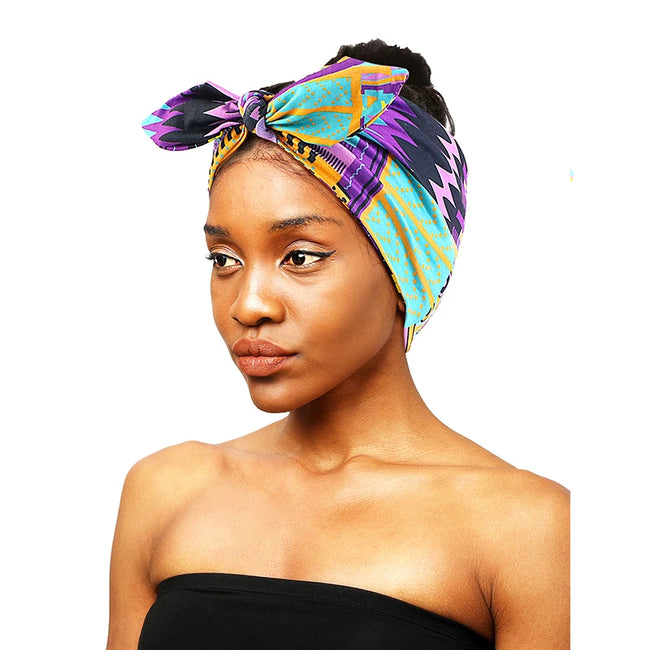 African Print Women Headband Knot Bow Style Stretch Bandana Make Up Headwear Yoga Sports Hair Band Hair Accessories