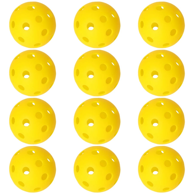 JIKEGO Pickleball Balls Outdoor 40 Holes 8 12 16 Packs 25g PE Pickleballs Competition Training Indoor 26 Holes Yellow