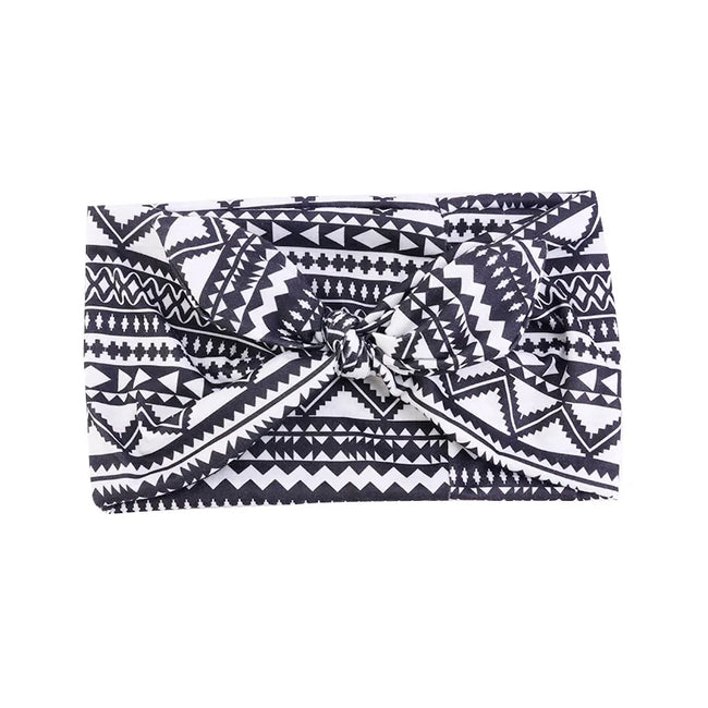 African Print Women Headband Knot Bow Style Stretch Bandana Make Up Headwear Yoga Sports Hair Band Hair Accessories