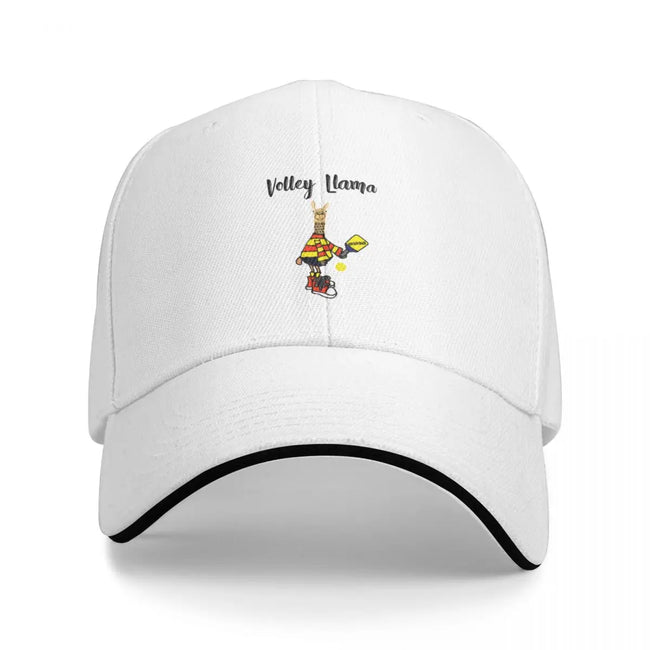 New Funny Llama Playing Pickleball Volley Llama Pun Baseball Cap Dropshipping Streetwear Hats For Men Women's