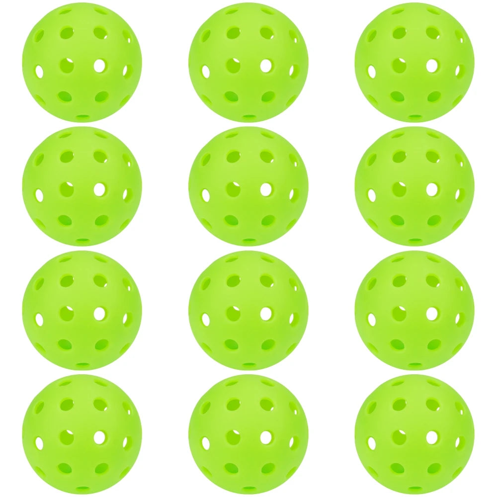 JIKEGO Pickleball Balls Outdoor 40 Holes 8 12 16 Packs 25g PE Pickleballs Competition Training Indoor 26 Holes Yellow