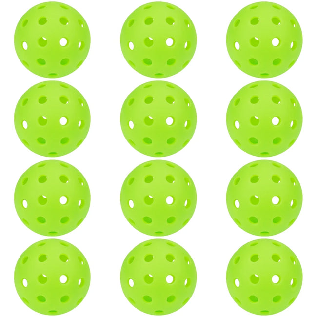 JIKEGO Pickleball Balls Outdoor 40 Holes 8 12 16 Packs 25g PE Pickleballs Competition Training Indoor 26 Holes Yellow