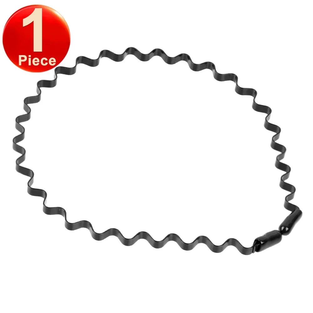 6pcs Fashion Metal Hair Band for Men Women Unisex Black Wavy Hair Head Hoop Band Sports Headband Hairband Hair Accessories Gift