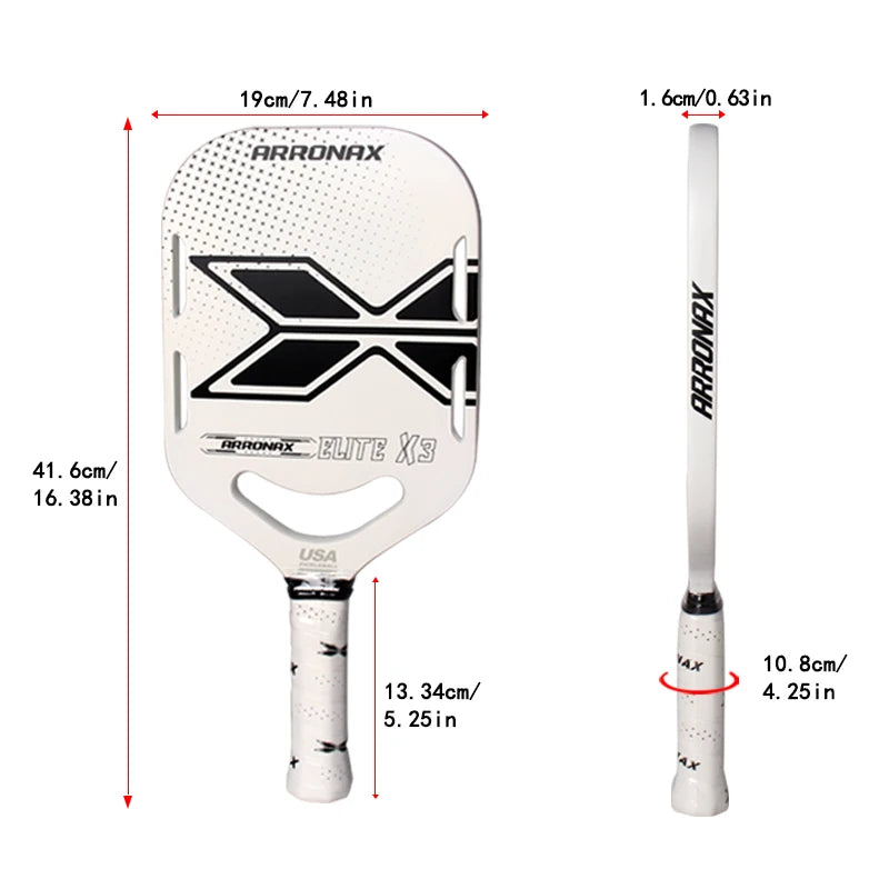 2023 Arronax Pickleball Paddle Rackets Carbon Fiber Core Portable  Gift Indoor Outdoor Racquet Cover Carrying Bag Ball Optional