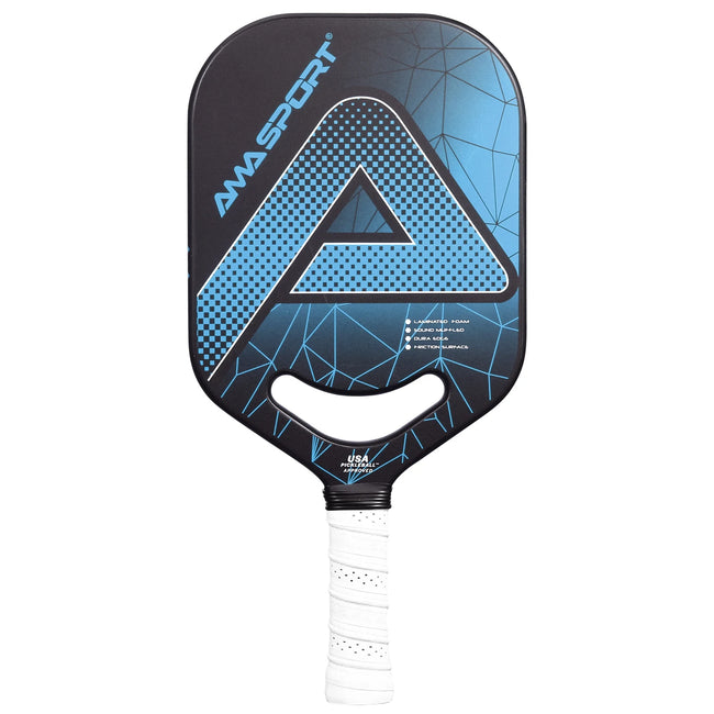 AMASPORT USAPA Approved Pickleball Paddle Elongated Paddle 20mm Thick Core Friction Carbon Fiber Texture Surface Edgeless PP001