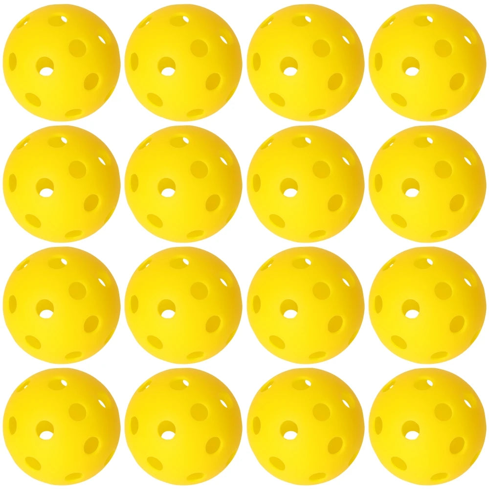 JIKEGO Pickleball Balls Outdoor 40 Holes 8 12 16 Packs 25g PE Pickleballs Competition Training Indoor 26 Holes Yellow