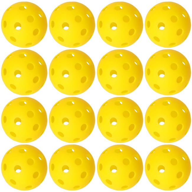 JIKEGO Pickleball Balls Outdoor 40 Holes 8 12 16 Packs 25g PE Pickleballs Competition Training Indoor 26 Holes Yellow