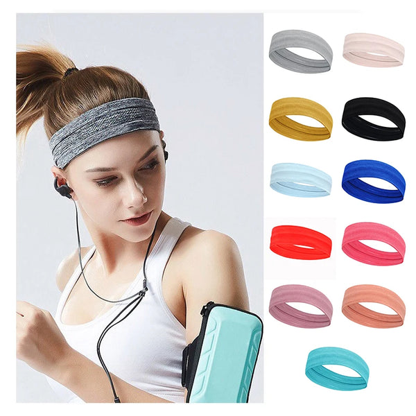 1 Pc Women Men Sweatband Headband Sports Yoga Gym Running Stretch Hair Head Band Cycling Wide Head Prevent Fitness Sweat Band