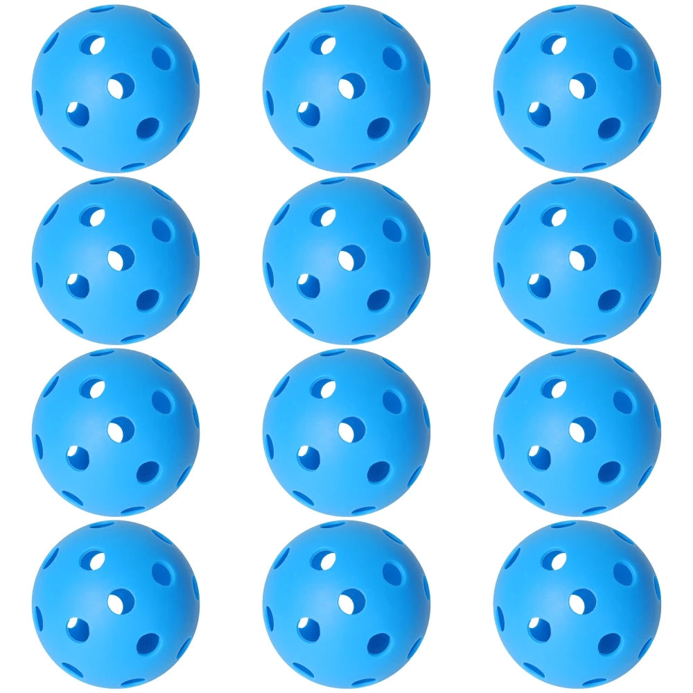 JIKEGO Pickleball Balls Outdoor 40 Holes 8 12 16 Packs 25g PE Pickleballs Competition Training Indoor 26 Holes Yellow