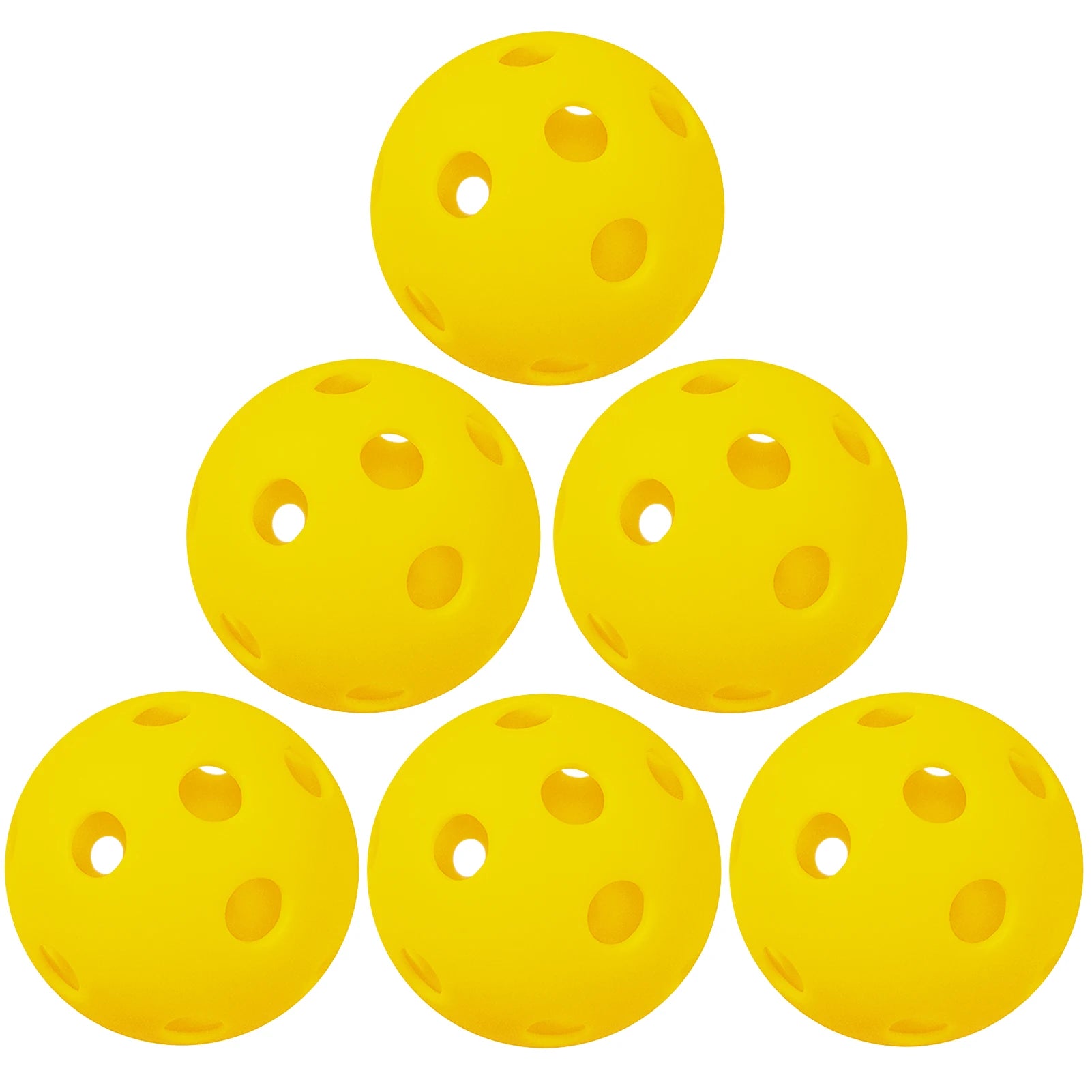 6 Packs / 12 Packs 26 Holes Indoor Pickleball Balls for Indoor Courts High-quality PP material Pickle Balls