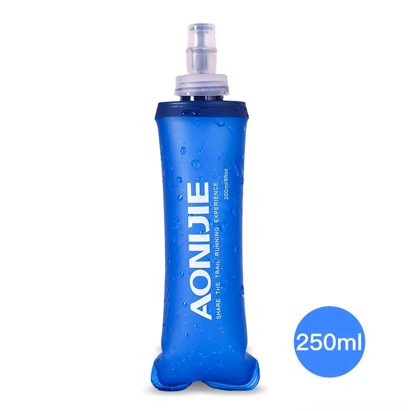 AONIJIE 250ml 500ml Soft Flask Folding Collapsible Water Bottle TPU BPA-Free For Running Hydration Pack Waist Bag Vest SD09 SD10