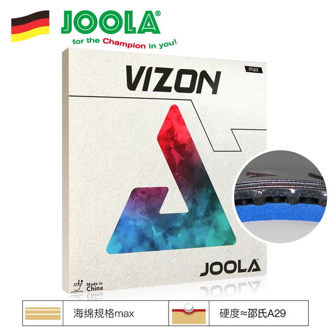 Joola VIZON Table Tennis Rubber All Round Tacky Rubber Good In Control Spin Speed Middle for Table Tennis Racket Ping Pong