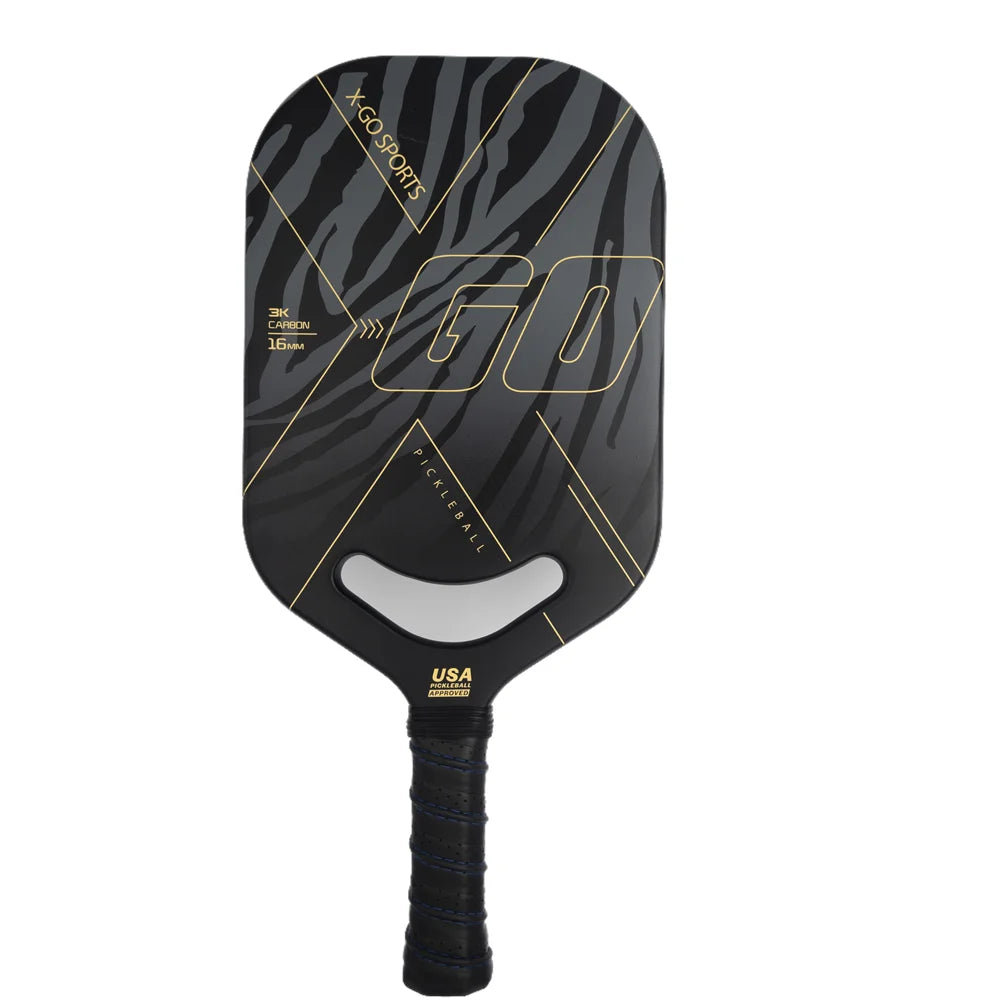 Pickleball Paddle 3K Carbon Fiber 360 Thermoformed Proto Molding Flexfoam Perimeter Texture Surface Edgeless Power Paddle