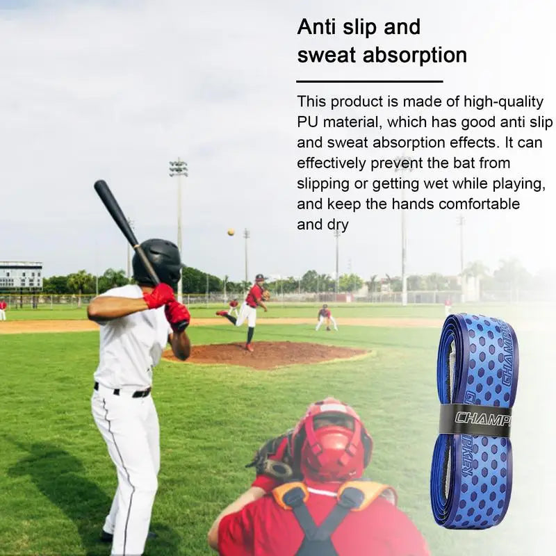 Bat Grip Tape For Baseball 1m Absorbs Sweat Tennis Grip Racket Handle Grip PU Anti-Skid Overgrip Sweatband Tape For Pickleball