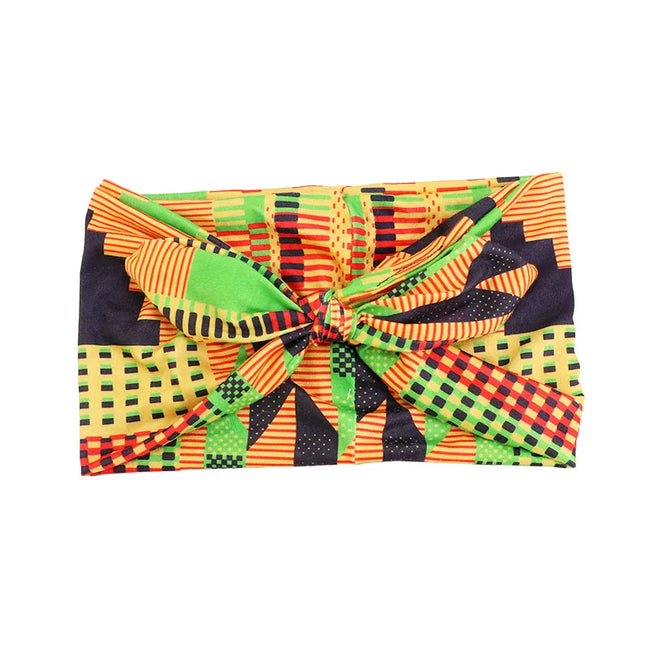 African Print Women Headband Knot Bow Style Stretch Bandana Make Up Headwear Yoga Sports Hair Band Hair Accessories