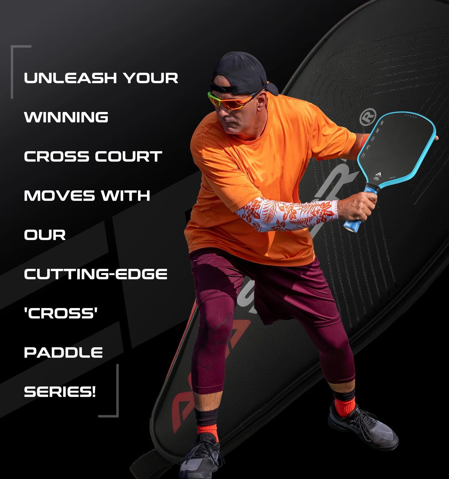 AMASPORT USAPA Pickleball Paddle Raw Cross  T700 Carbon Fiber 16mm Cross Tech Pickleball Paddles Racket with Paddle Cover