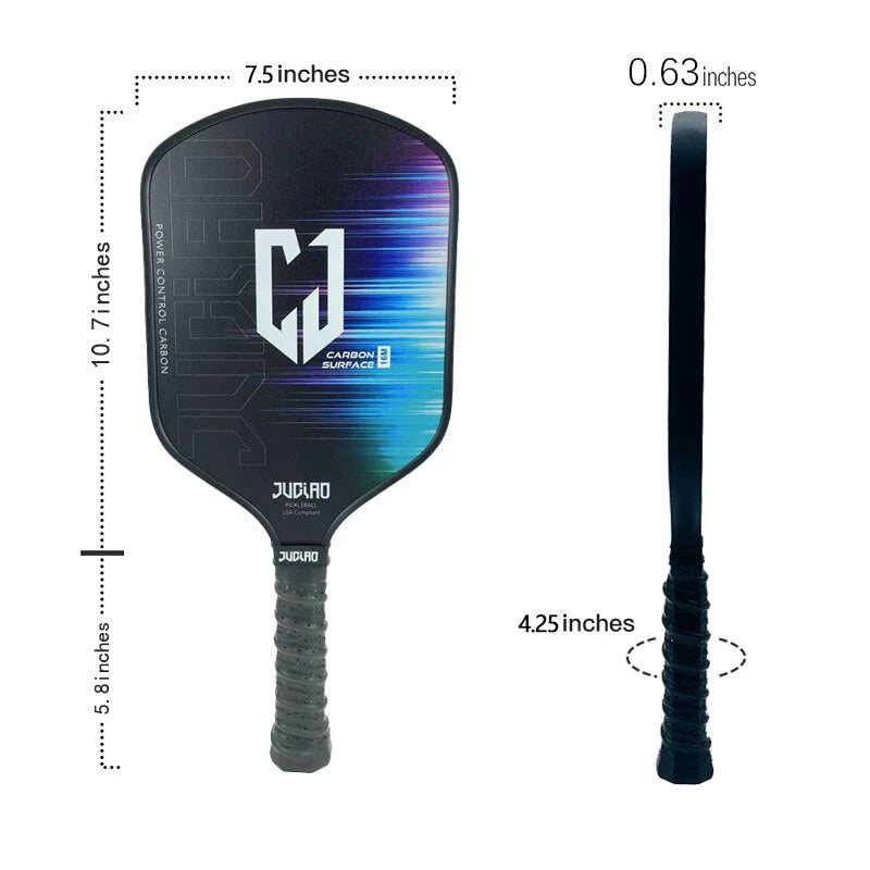 Pickleball Paddle with Graphite Face PP Honeycomb Core Extended Grip Grip Carbon Fiber Pickleball Paddle