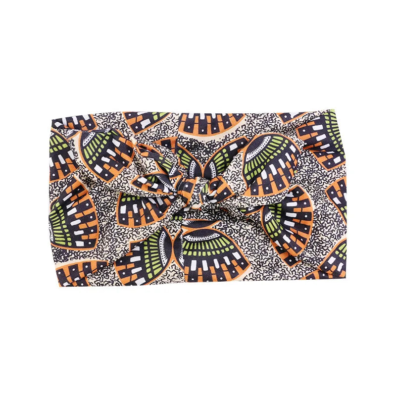 African Print Women Headband Knot Bow Style Stretch Bandana Make Up Headwear Yoga Sports Hair Band Hair Accessories