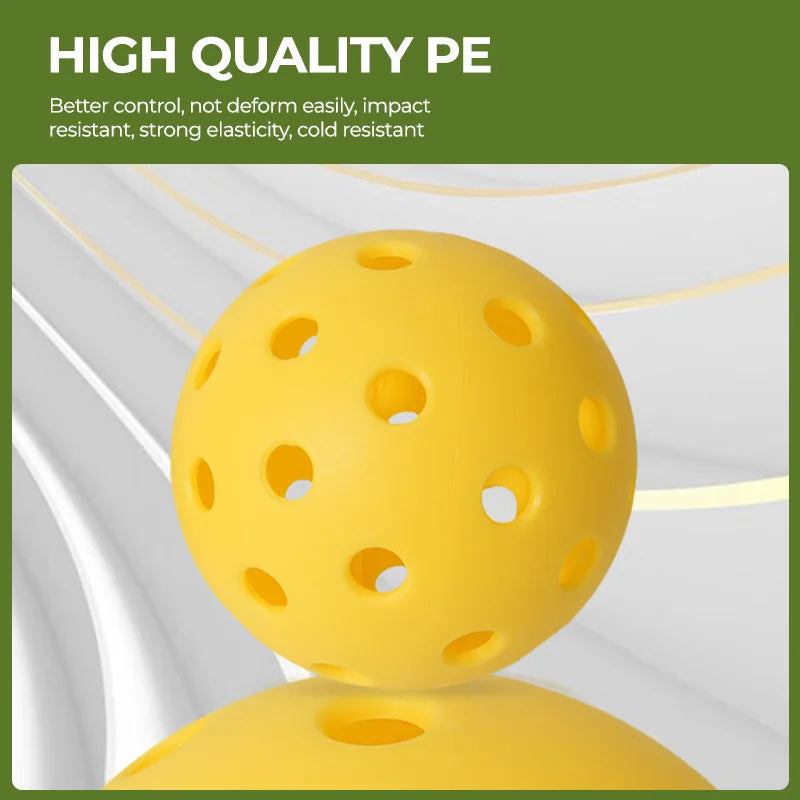 JIKEGO Pickleball Balls Outdoor 40 Holes 8 12 16 Packs 25g PE Pickleballs Competition Training Indoor 26 Holes Yellow