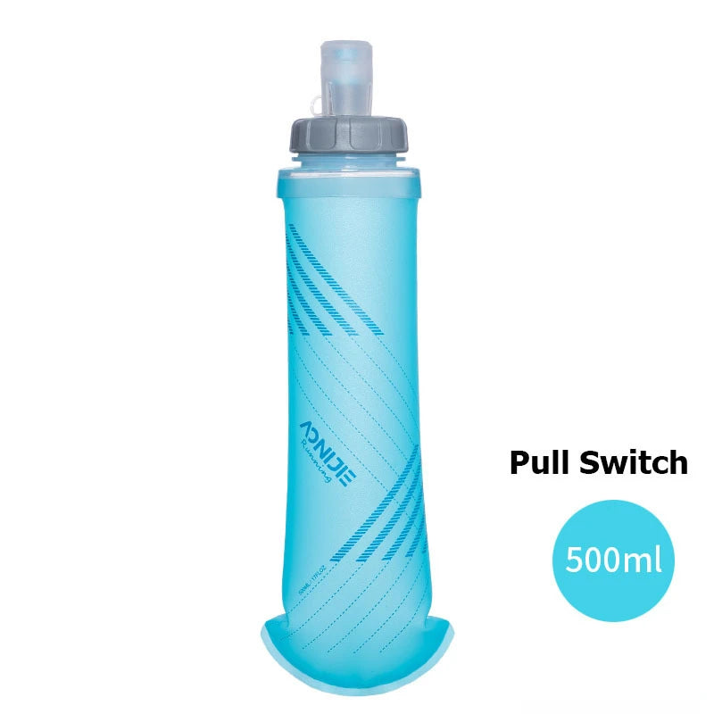 AONIJIE 250ml 500ml Soft Flask Folding Collapsible Water Bottle TPU BPA-Free For Running Hydration Pack Waist Bag Vest SD09 SD10