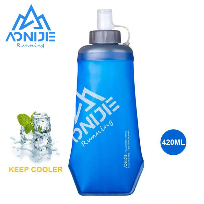 AONIJIE 250ml 500ml Soft Flask Folding Collapsible Water Bottle TPU BPA-Free For Running Hydration Pack Waist Bag Vest SD09 SD10