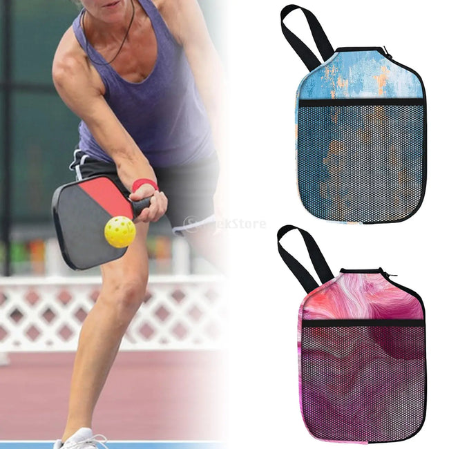 Neoprene Pickleball Paddle Cover Racket Case Protective Sleeve Zipper Pouch Waterproof Racket Protector Durable Accessories