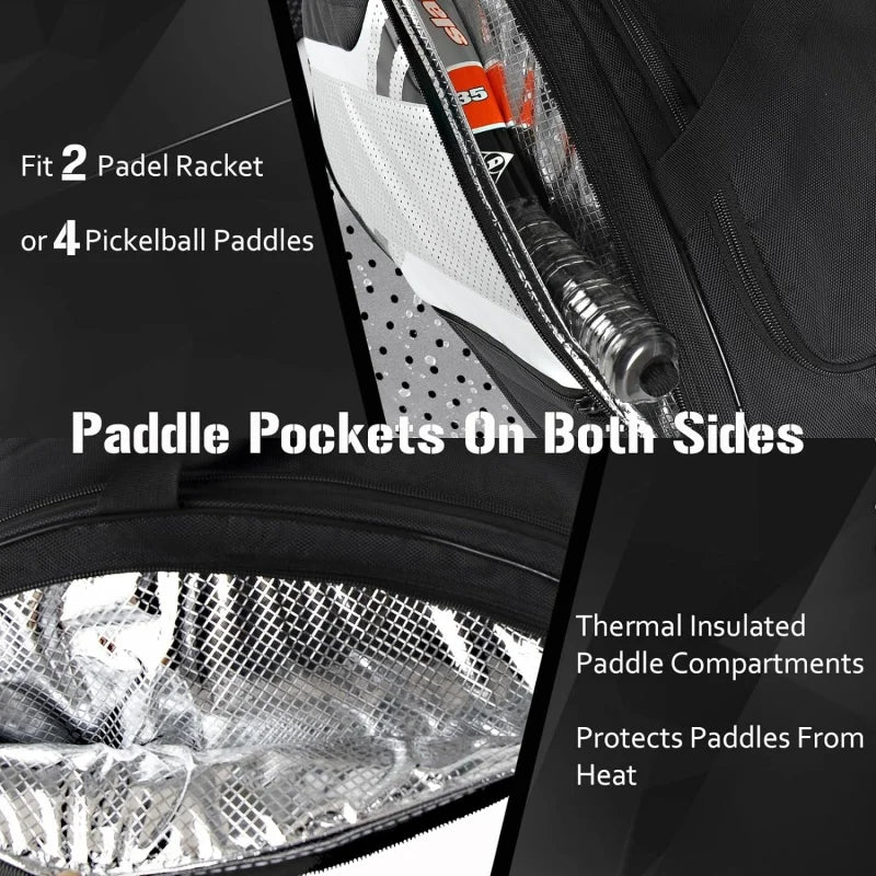 Goloni Pickleball Bag Padel Racket Bag Large Capacity Pickleball Backpack for Men Women Separate Waterproof Shoes Compartment