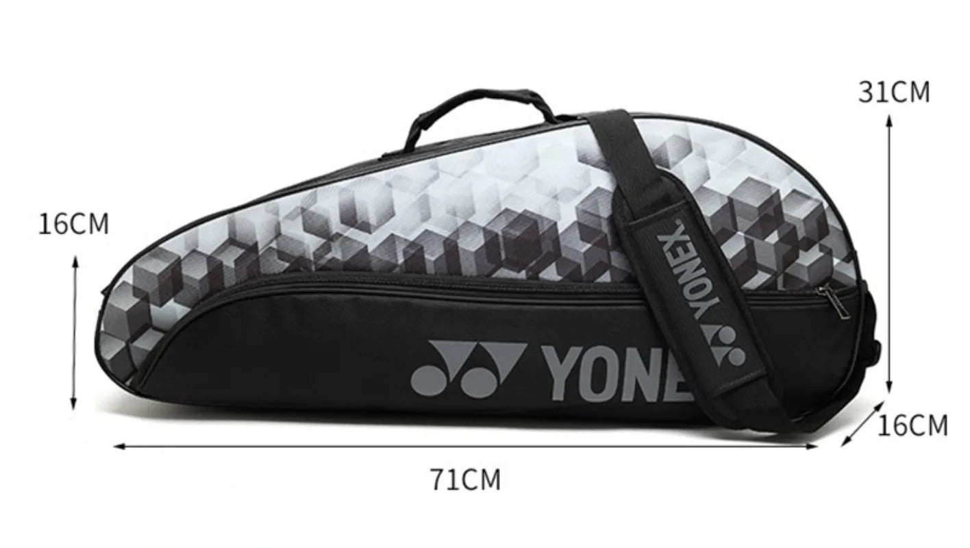 YONEX New Large Shoulder Badminton Bag 3-shot Portable Men's and Women's Sports Tennis Bag Handbag High Quality And Durable