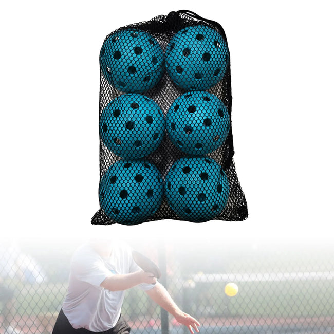 6Pcs Pickleball Balls 40 Holes Pickleball High Elastic Durable Hollow Balls for All Style Paddle Outdoor Practice Tournament