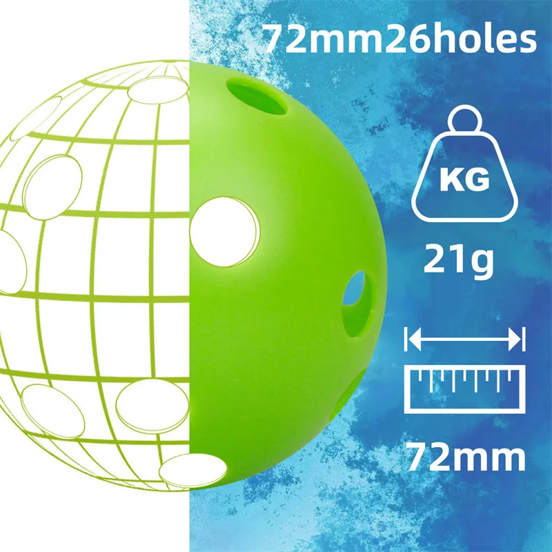 3/6/12pcs Durable Indoor Pickleball Balls 26 Holes 72mm Training Paddle Ball Plastic Pickleball for Competition and Practice