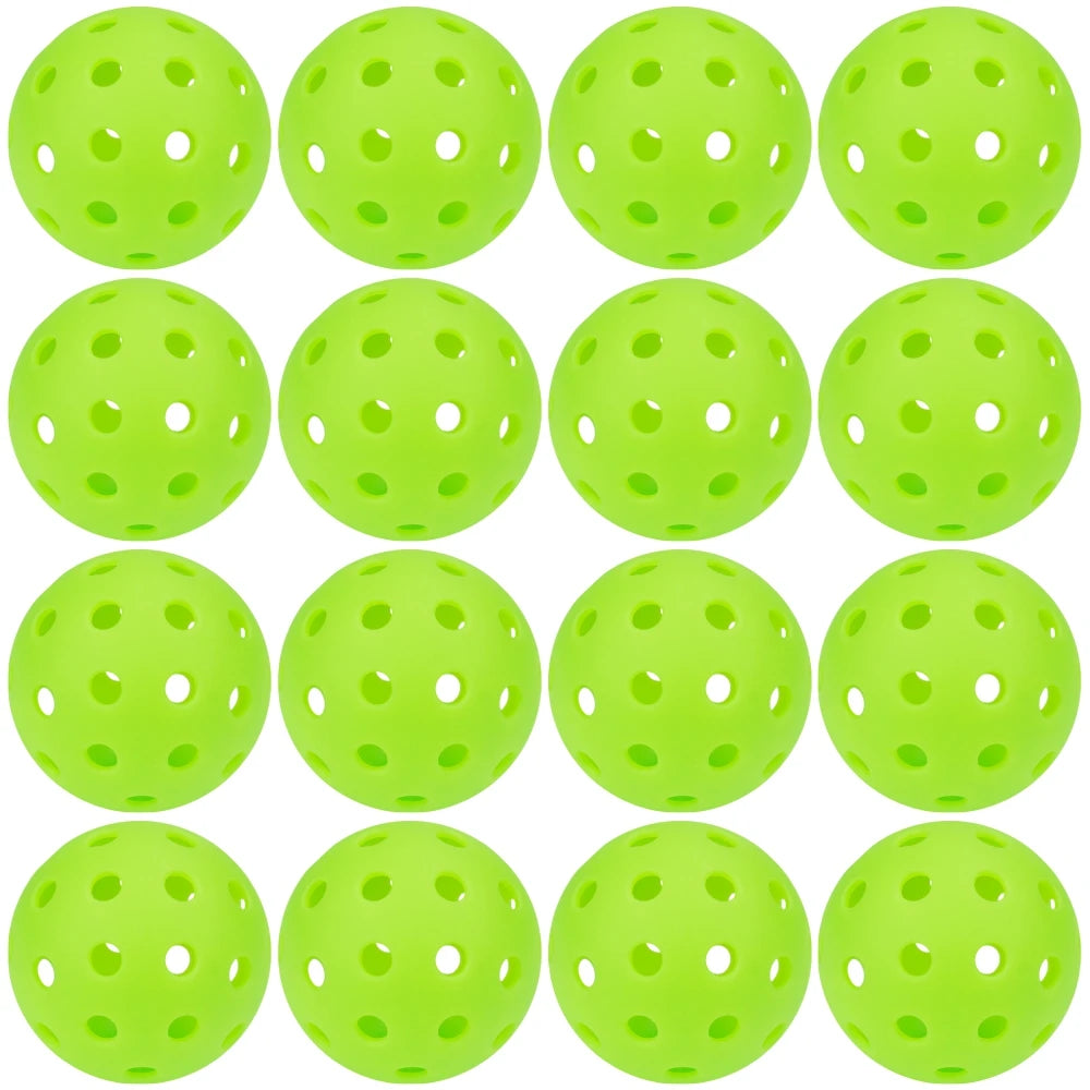 JIKEGO Pickleball Balls Outdoor 40 Holes 8 12 16 Packs 25g PE Pickleballs Competition Training Indoor 26 Holes Yellow