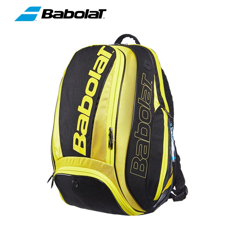 2023 Original BABOLAT WIMBLEDON Tennis Bag Men Women White Gold 2-3 Squash Tennis Racquets Backpack Shoes Compartment Tennis Bag