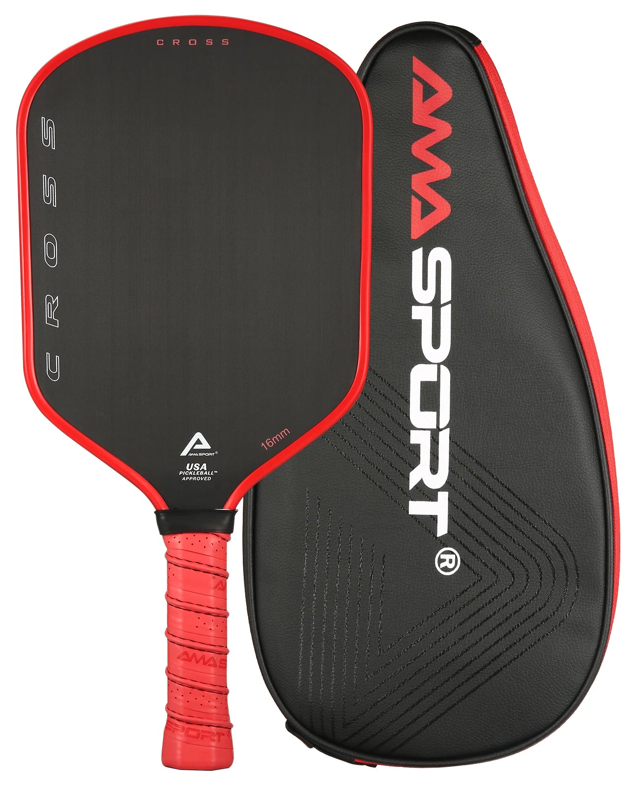 AMASPORT USAPA Pickleball Paddle Raw Cross  T700 Carbon Fiber 16mm Cross Tech Pickleball Paddles Racket with Paddle Cover